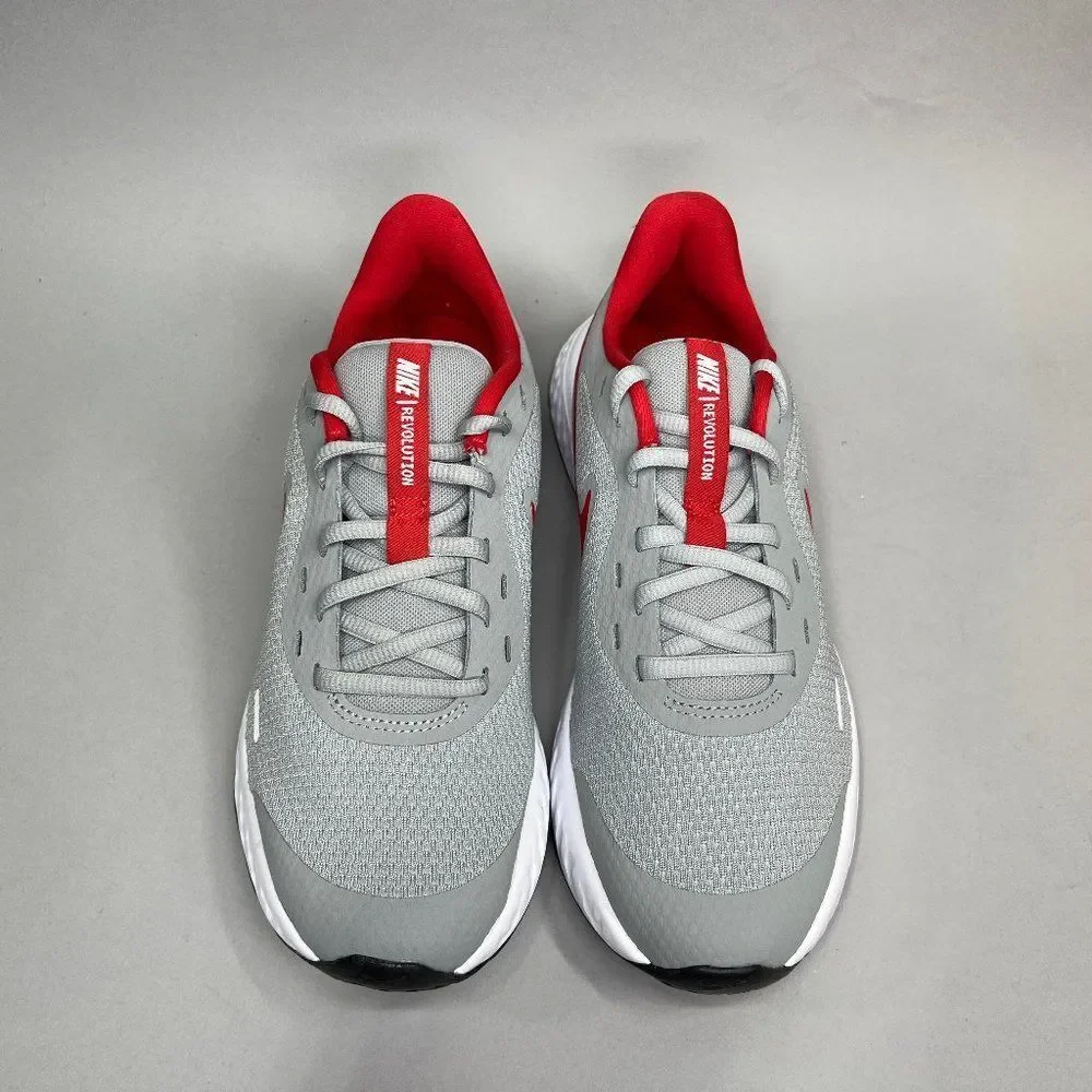 Nike Revolution 5 Running Shoes Youth Size 6 Grey Red Athletic Training Sneakers